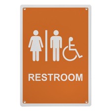 Restroom Sign, 8.5 x 11 in" OSHA Compliant ADA Unisex Family Assisted Sign
