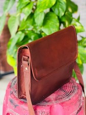 9X11 Rare Goat Leather Vintage Laptop Messenger Handmade Universal Bag Satchel
