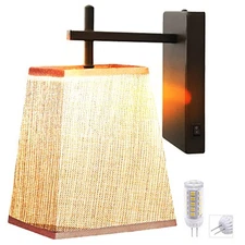 Facon 12V RV Wall Sconce with Square Fabric Shape(1 X G4 Replaceable Bulb Includ