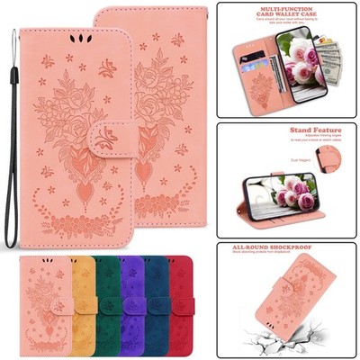 For Samsung Galaxy Note 20 Ultra 10+ Flower Pattern Flip Card Wallet Case Cover