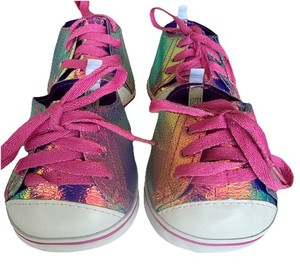 Build A Bear BAB Iridescent Rainbow Sneakers Shoes Plush Stuffed Animal lot of 4