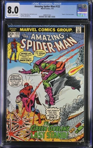 Amazing Spider-Man #122 CGC 8.0 Beautiful Book! Vol 1 Death of Green Goblin 1973