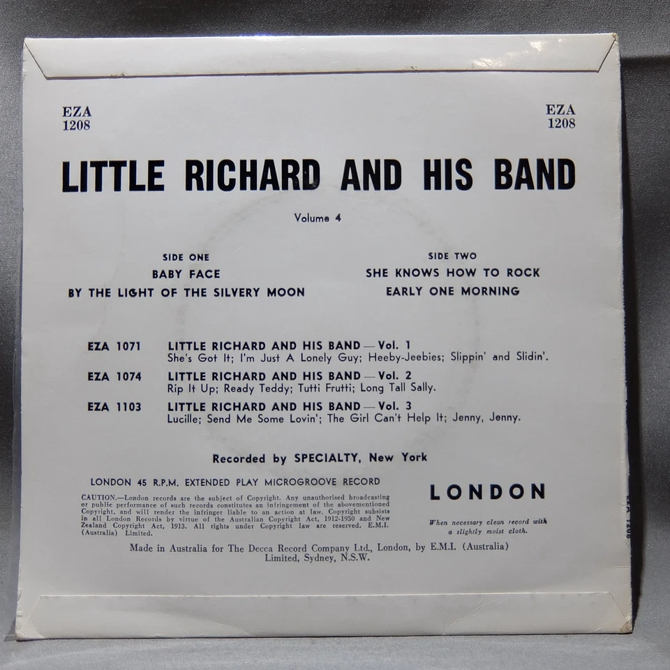 Little Richard and His Band (London EZA 1208) Aussie EP - Image 2 of 3
