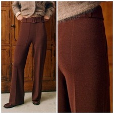 Sézane Marius Trousers Mocha Merino Wool Size L