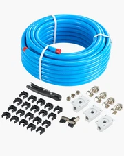 Air Compressor Line Kit 3/4'' x 100FT HDPE/Aluminum Shop Air Piping System Blue