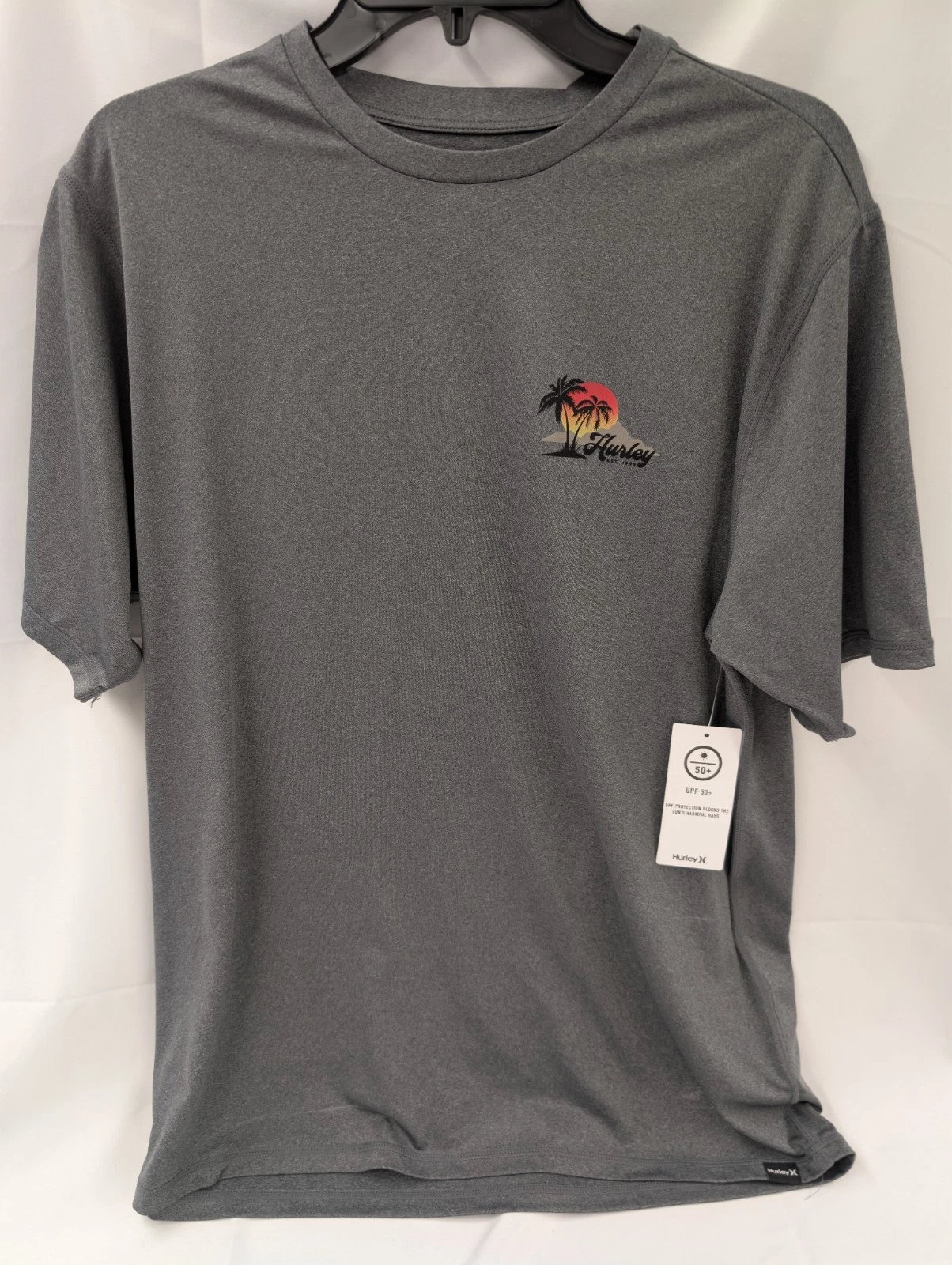 Men's Hurley Island Time Hybrid UPF 50+ Swim Surf Sun Graphic Shirt Large - NWT