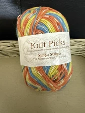 Knit Picks Simple Stripes Superwash Wool Fingering/Sock 50g/231yds Color 23550