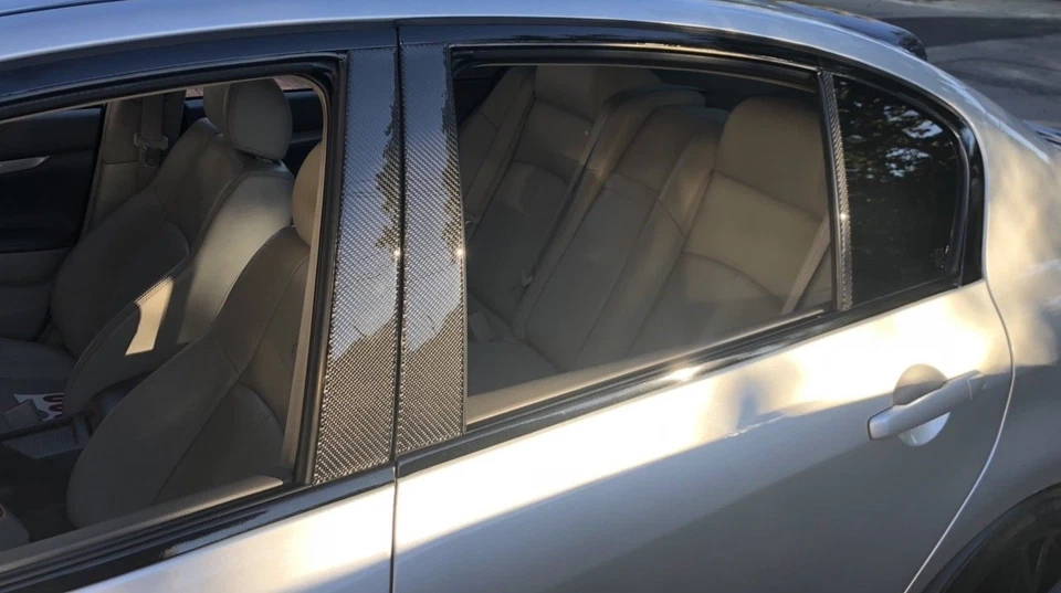 Postes de pilar de fibra de carbono real 6 piezas moldura de puerta para Scion XB 2008-2015 Foto 4 de 4