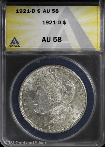 1921-D $1 Morgan Silver Dollar ANACS AU 58