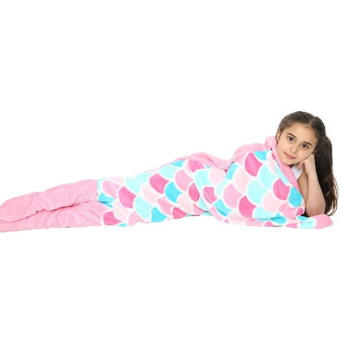 Kids Mermaid Tail Crocodile Unicorn Shark Soft Fleece Blanket Cosy Sleeping Bag - Picture 13 of 26