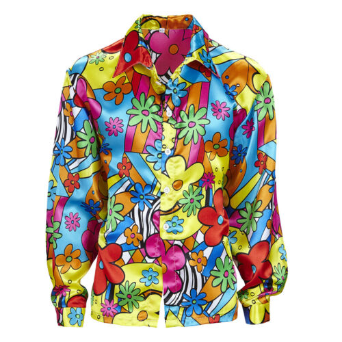 Koszula Flower Power M 50 kolorowa lata 60. 70. hipisowska koszula koszula kwiatowa męska - Zdjęcie 1 z 3