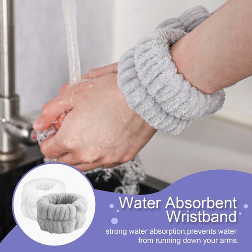 4Pcs Microfiber Wrist Bands for Face Washing - Absorbent Towel Wristbands for... - Picture 7 of 7