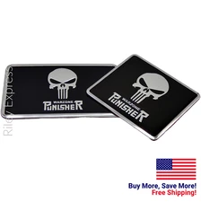 ALUMINUM Warzone Punisher Decal Sticker Emblem Auto Car (BUNDLE) 