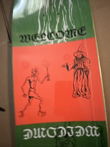 RARE Welcome Skateboards Necromancer shape Black Orange Green - Picture 5 of 9