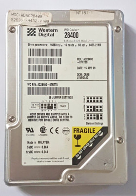 8.4 GB IDE Western Digital Caviar 28400 AC28400-07RTT0 P-ATA 5.4K 3.5 Festplatte
