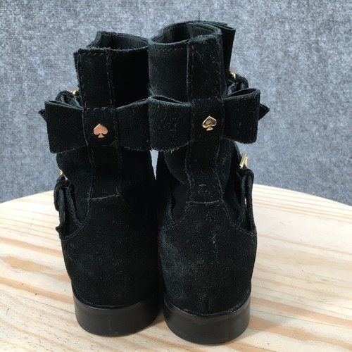 Kate Spade New York Boots Womens 8.5 M Sabina Buckle Ankle Bootie Black Suede - Picture 9 of 17