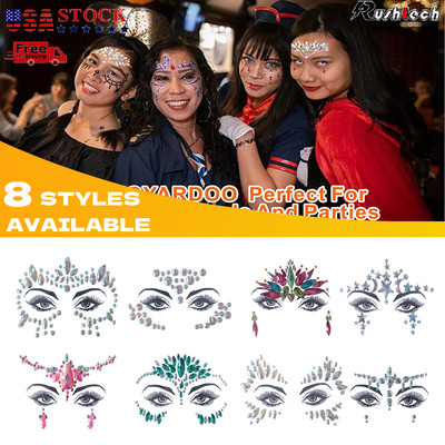 Face Jewels Sticker Make Up Adhesive Temporary Tattoo Body Art Gems Rhinestone