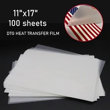 DTF Printable Heat Transfer Film 11"x17"/ 100 Sheets ，for All DTF Printer