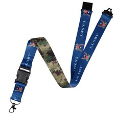 US Navy Lanyard w/ ID Badge  Key Clip - Detachable, Reversible Double Sided