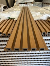 x50 Composite WPC SlattedCladding Boards Teak 2.4m BULK DEALS AVAILABLE