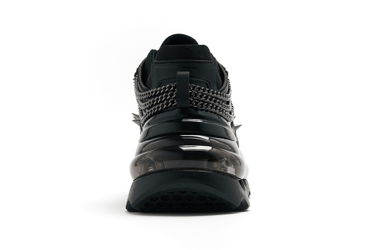 Bump'Air Gothic Shoes 53045 Black Spike Stud Chain Chunky Sneakers
