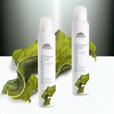 PINO 2 x Shower Me! Duschschaum Meeralge Wasserminze pflegt die Haut 44,98€/1 L