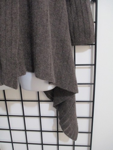 ELEN SOLANO 🌸 MEDIUM ==BROWN CASHMERE / LONGER AT HIPS / OPEN FRONT SWEATER - Picture 3 of 8