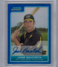 2006 Bowman Chrome Jose Bautista Blue Refractor Prospect Auto #'ed 122/150