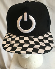 Mini Pop Baseball Hat Mad Engine Kids Black White Check Embroidered New w/ Tags
