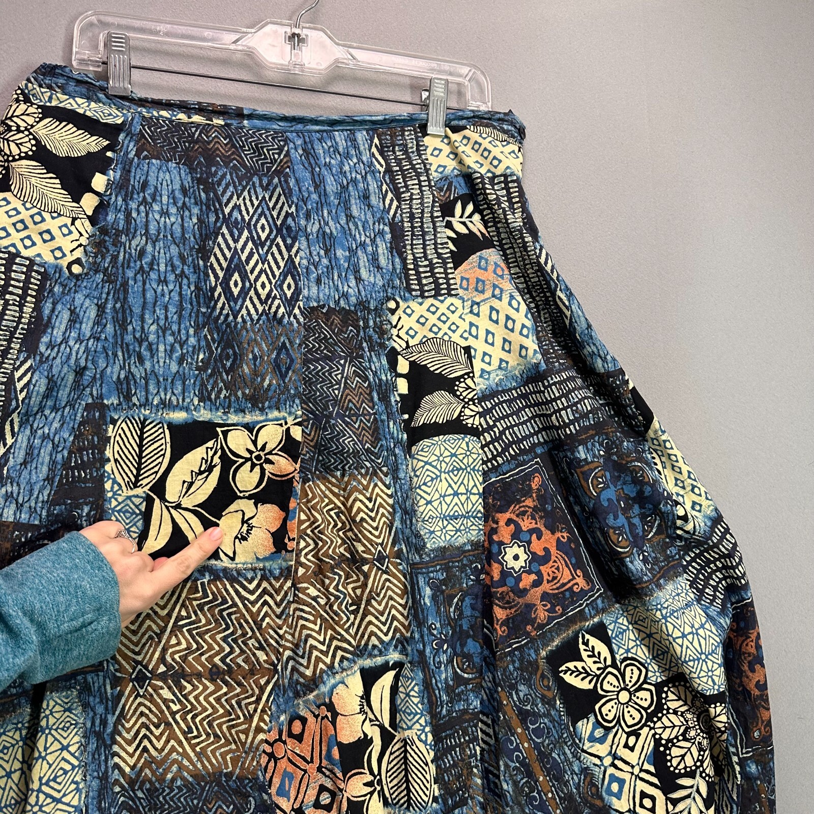 Chico's Sz 2 Patchwork Pattern Maxi Medium A-Line… - image 11