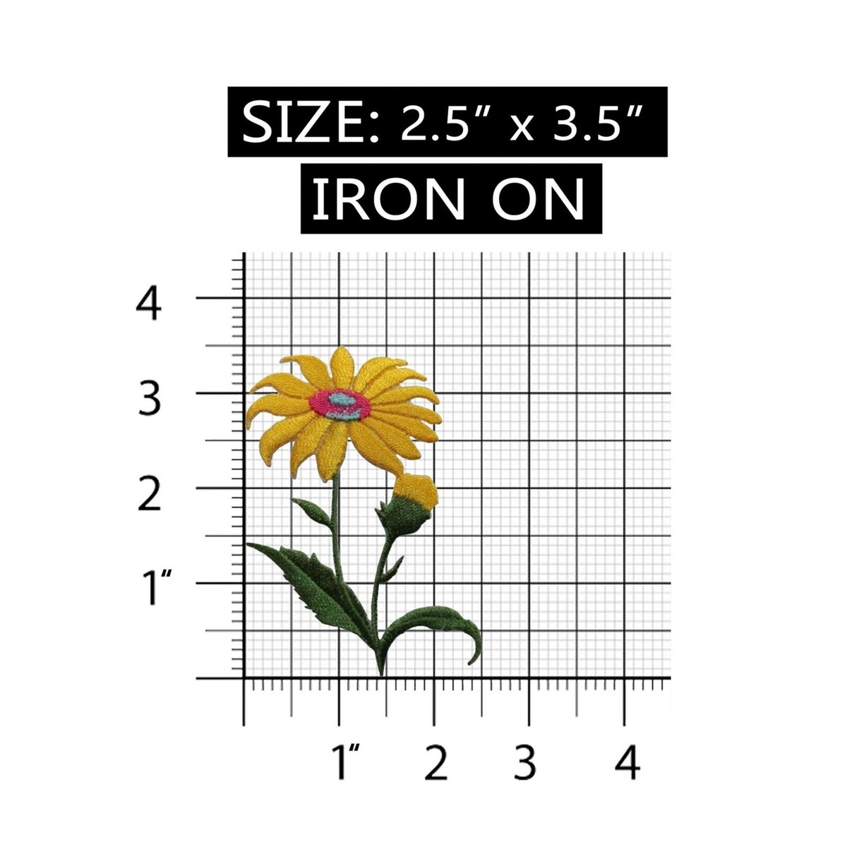 ID 6059 Blossoming Yellow Flower Patch Garden Bloom Embroidered