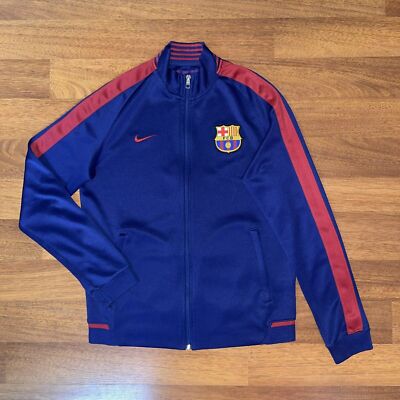 BARCELONA NIKE 2014/2015 FOOTBALL SOCCER ANTHEM TRACK TOP SIZE “M