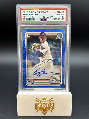 2020 Bowman Draft Bryce Elder Blue Wave Chrome Refractor Autograph