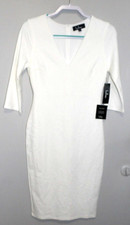 LULUS cream off-white v-neck 3/4 sleeves dress women's size S, NEW