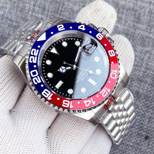 40mm Tandorio Black Dial Sapphire Glass Jubilee Strap NH35A Automatic Mens Watch - Picture 3 of 6