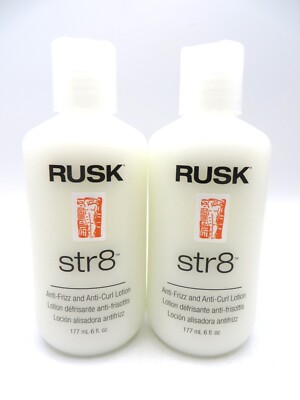 RUSK STR8 ANTI FRIZZ &ANTI CURL LOTION 6 OZ (Lot of 2)