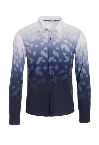COMOLI 18SS Band Collar Long Sleeve Shirt, Size 3, Cotton, Blue