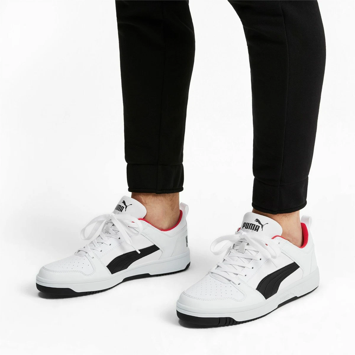 Puma Rebound Layup Lo Sl Shoes Trainers 369866 White Black Red eBay