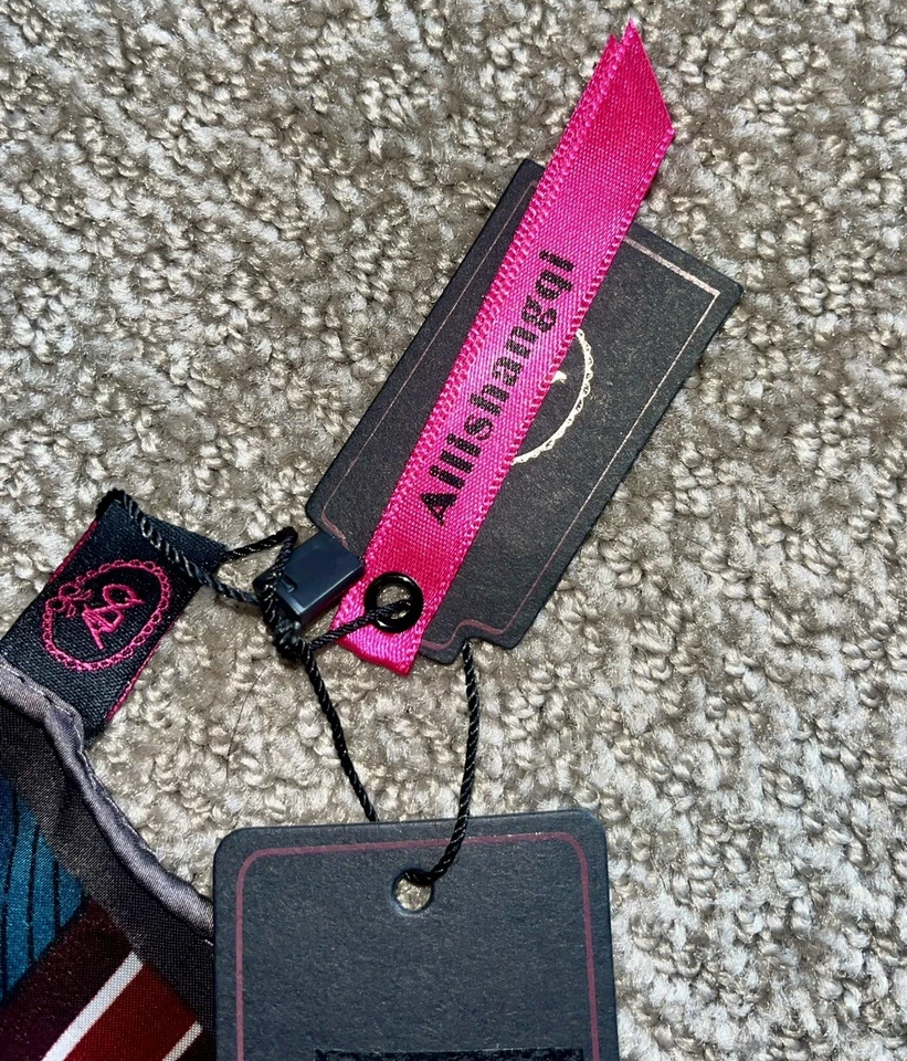 Ailishangqi ALQ Women's Scarf Polyester SILK Wrap All Over Print Teal 70x32 NWT - Image 3 of 4