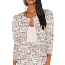 Song Of Style Elma Tweed Jacket Top In Rainbow Multi Size Xs New