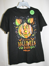 Walt Disney World Happy Halloween 2019 Mickey Pumpkin Youth Shirt Sz Large NEW
