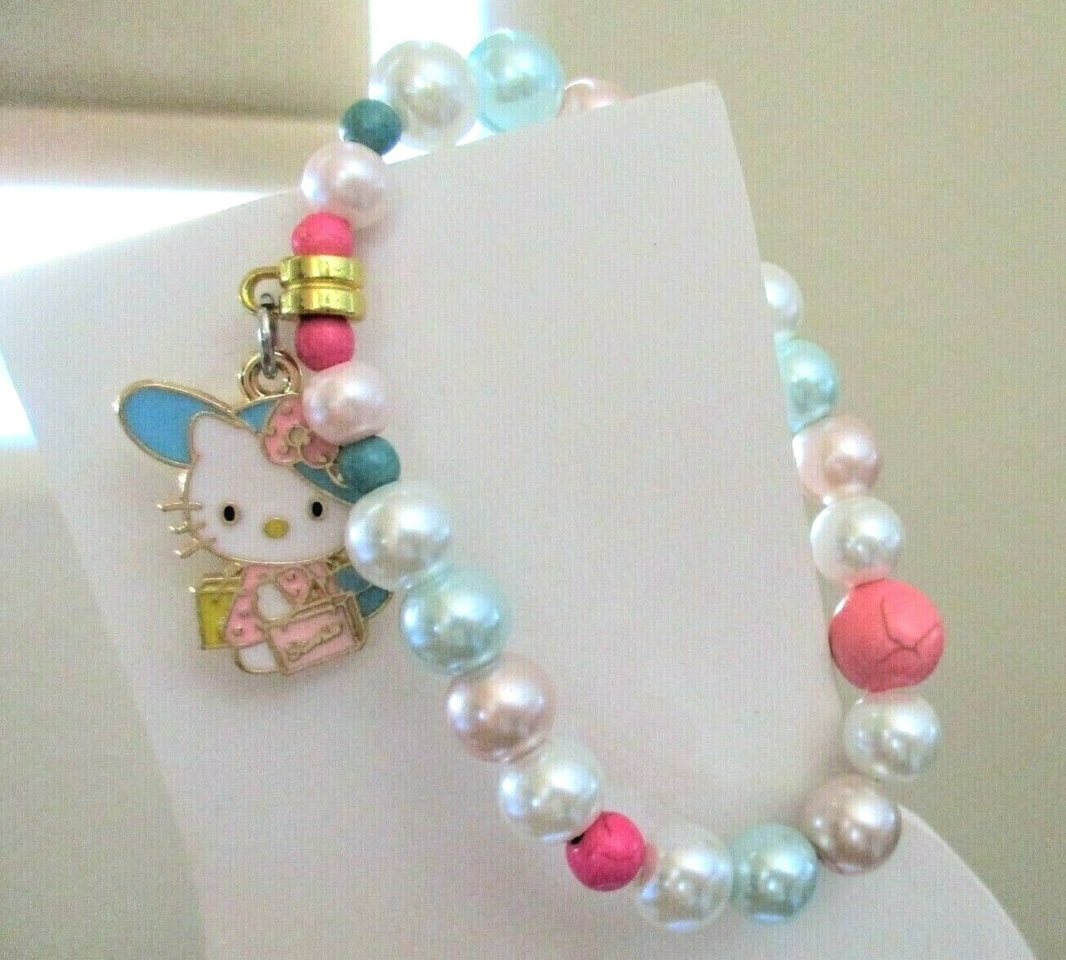 Hello Kitty Charm Bracelet Set, Pastel Pearls & Turquoise  display picture 1