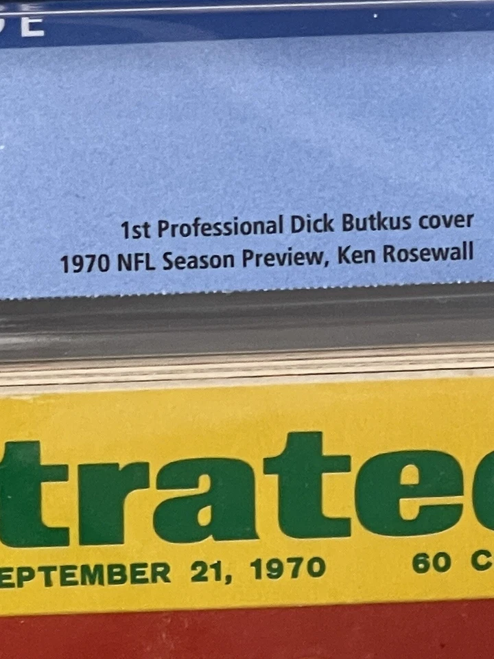 Dick Butkus Sports Illustrated CGC 5.0 Newsstand 9/21/70 1st Pro Cover Bears - Image 2 of 3