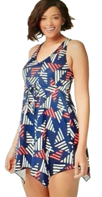 Denim & Co. Trendy Nautical Beachy Party Swimdress SZ. 14 New W Tags | eBay