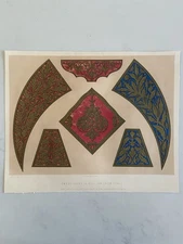 Antique 1851 Victorian Print – Embroidery in Bullion from Tunis – M. Digby 