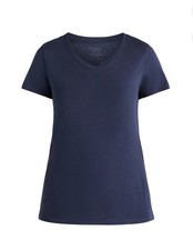 TIME  TRU Women  s XXXL 22 Core Short Sleeve V-Neck Tee Relaxed   Dark Navy