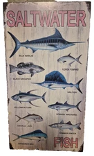 2008 Beachcombers Salwater Fish Distressed Decorative Wood Wall Sign