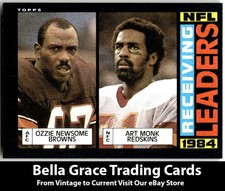 1985 Topps #193 Ozzie Newsome / Art Monk LL NFL Football