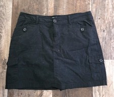 NWOT Croft  Barrow Skort Women 10 Petite Black Classic Fit Stretch Skirt Shorts