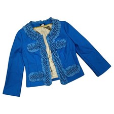 J Crew Blue Blazer Ribbon Work Blazer Jacket Bright Blue 0 Timeless Classic